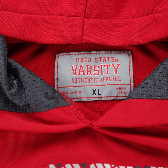 Ohio State Varsity Authentic Apparel Mens XL Red Performance Hoodie OSU Logo - Picture 2 of 9